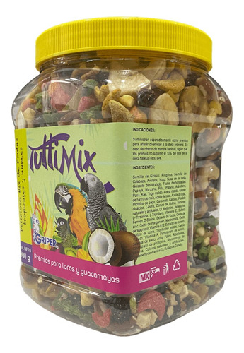 Tuttimix 900g Premios/snack Para Aves (loros Guacamayas Etc)