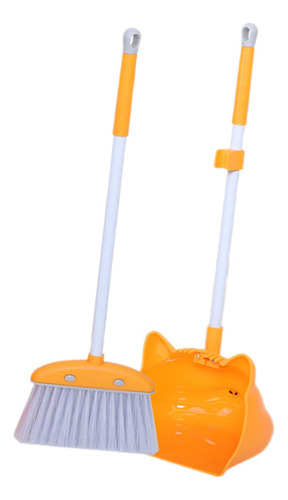 Juego De Mini Escoba Y Recogedor Para Niños Para El Naranja