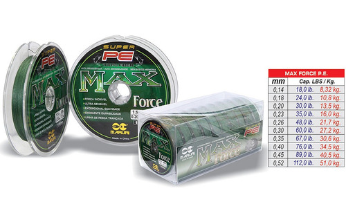 Linha Multifilamento 0,20mm 30 Lbs Maruri Max Force Pe 100m