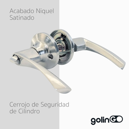 Cerradura Manija Llave Recamara Puerta Chapa Niquel Cerrojo
