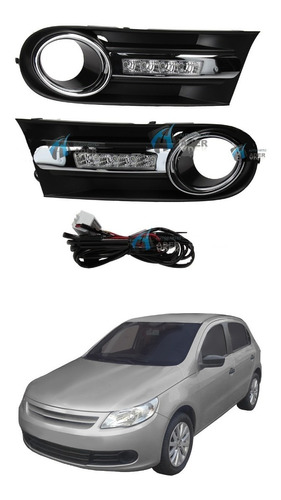 Kit Faro Auxiliar Led Drl Vw Gol Trend 2008 2009 10 11 2012