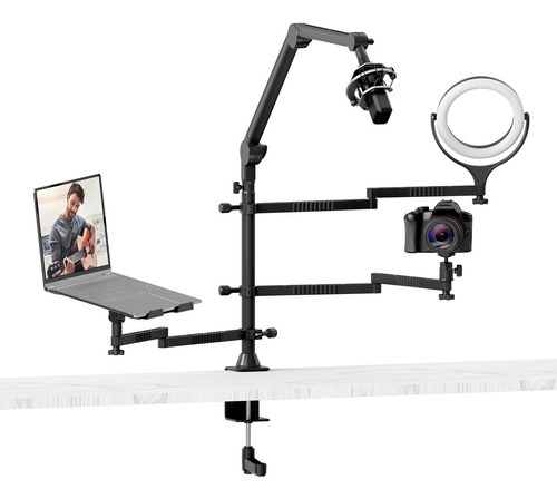 Pedestal Articulado Mesa Microfone Dslr Canon,notebook,led