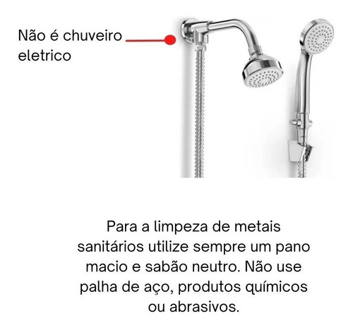 Imagem 2 de 6 de Ducha De Parede C/desviador E Ducha Manual Smart Celite