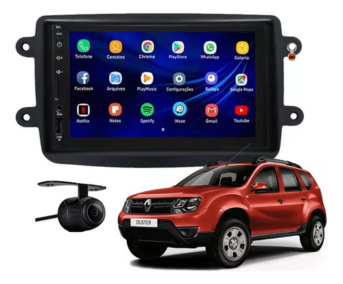 Kit Central Multimidia Mp5 Mp8 Duster Moldura Camera Esp Ios