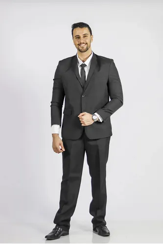 Terno Masculino Slim Oxford Inovatore Preto Vutie Clássico