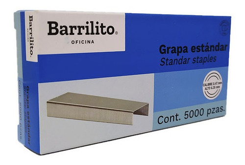 Grapa Estandar Barrilito Caja Con 5000 Piezas