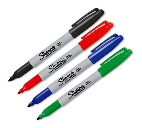 4 Marcadores Permanentes Sharpie Delgado Punto Fino