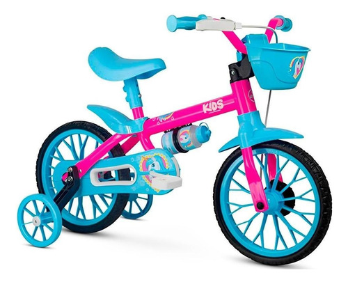 Bicicleta Infantil Aro 12 Unicórnio Absolute Kids Criança Cor Rosa