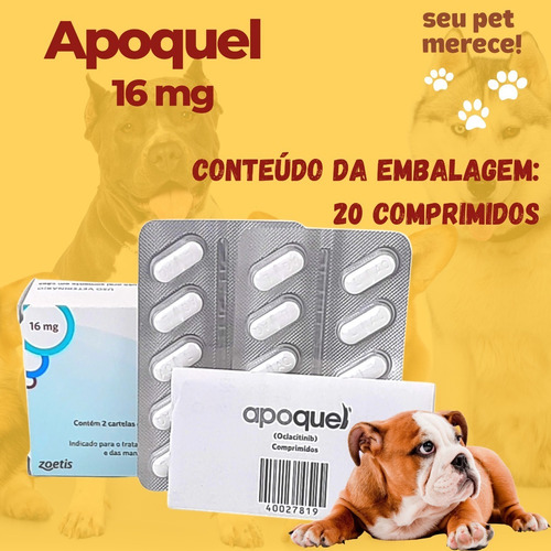 Imagem 4 de 9 de Apoquel Anti Coceira Zoetis Para Cães 16mg