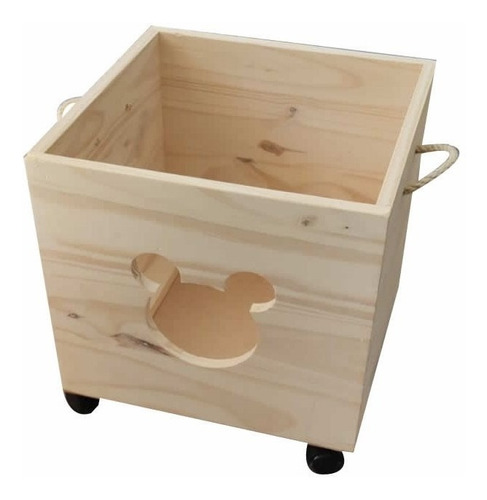 Imagen 1 de 8 de Cajon Baul Juguetero Mickey 40 Con Ruedas Mundopino