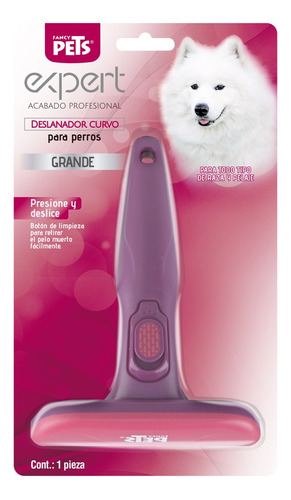  Cepillo para mascota  Fancy Pets FL8334  color morado  talle G  para raza grande  y pelaje largo / corto 