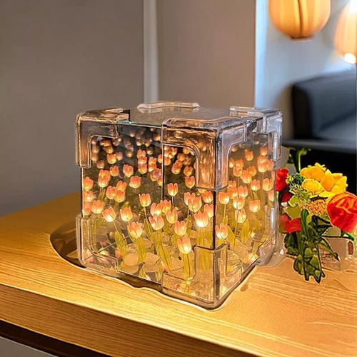 21 Diy Cubo De Rubik Lámpara Noche De Tulipanes Con Espejo
