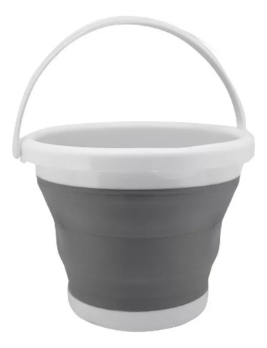 Balde Retratil Silicone Com Alça Cinza Funcional Clink