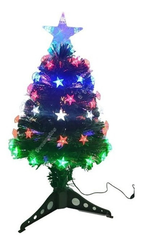 Árvore De Natal Fibra Ótica Ponta Estrela 60cm Bivolte