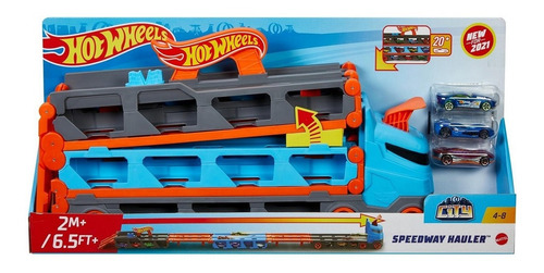 Imagem 4 de 10 de Hot Wheels City Guincho Pista Corridas Speedway Hauler Gvg37
