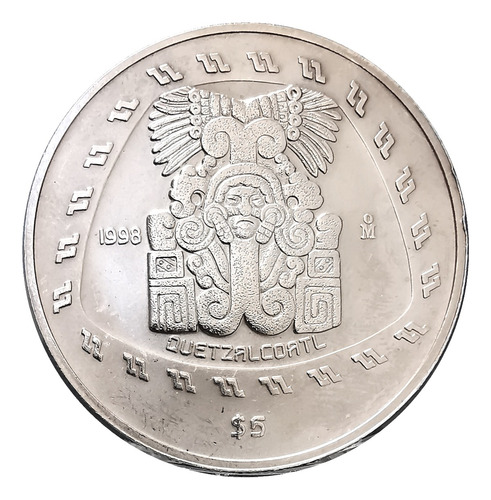 Onza Plata Satin Serie Precolombina 1998 Quetzalcoatl N$5