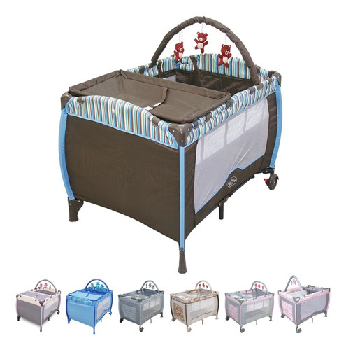 Berço Chiqueirinho Cercado Portátil Desmontável Plus Baby Style Cor Listras