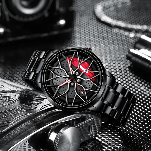 Reloj Rueda De Coche Deportivo Giratorio En 3d