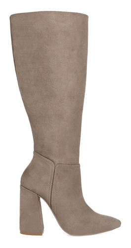 Bota Casual De Tacón Trender Color Capuchino Para Mujer