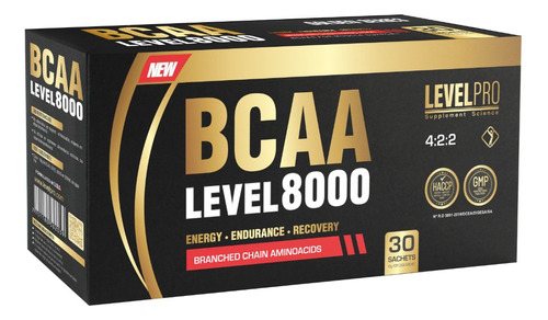 Level Pro  Bcaa Level 8000 Caja 30 Unid. Blueberry