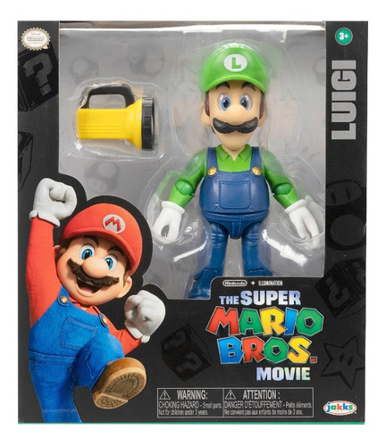Figura De Super Mario Bros La Pelicula Luigi Con Linterna