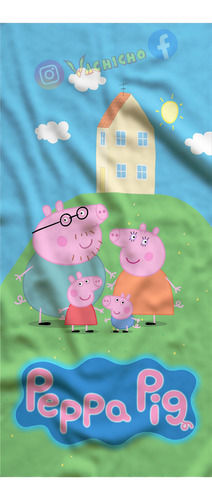 Toallón Infantil 70x150 Microfibra- Vachicho Peppa Pig 01