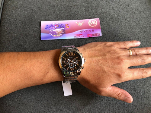 Relogio Guess W0193g2 Prata Original Completo Com Caixa