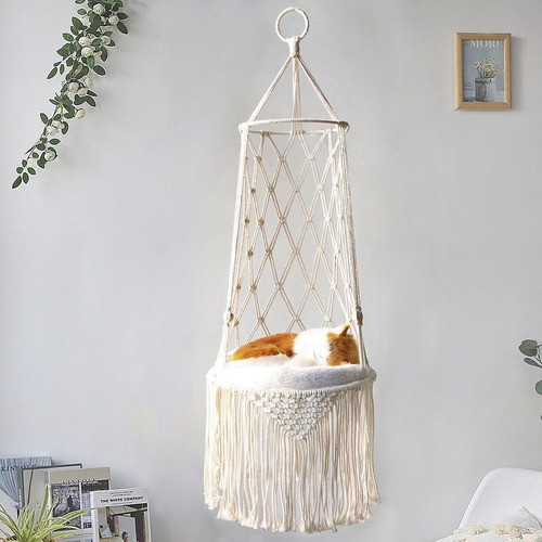 Cama Colgante Tejida A Mano Columpio Bohemio Para Gatos