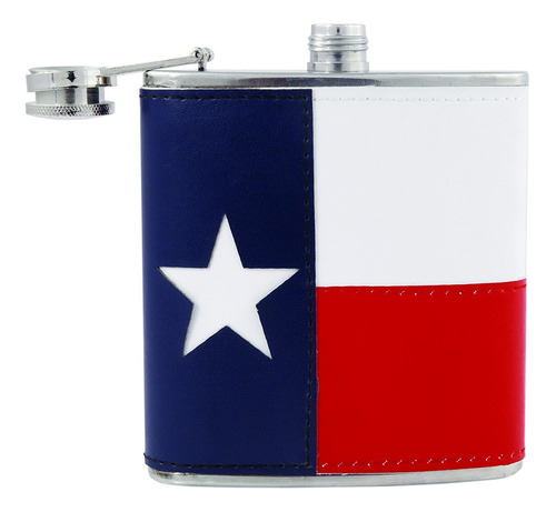 Bandera De Texas Termo En Acero Inoxidable Y Funda De Piel S