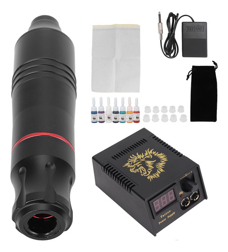 Kit De Pluma De Tatuaje Con Motor Fuente De Alimentación
