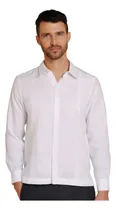 Comprar Abito Guayabera De Lino Manga Larga Color Blanco Mod. Vicente 100% Lino, Camisa Guayabera Yucateca De Lino