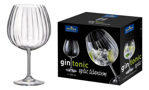 Copa Copon Cristal Bohemia Gin Tonic Optica 820ml Set X2