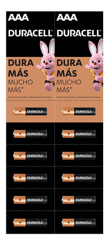 Pack 12 Pilas Alcalinas Aaa Duracell Tira