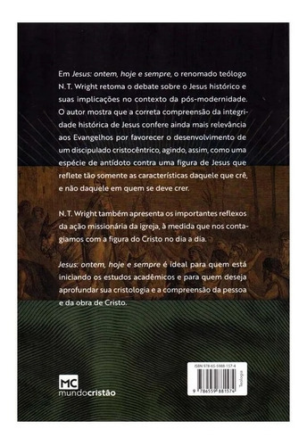 Ontem, Hoje E Sempre - N. T. Wright, De N.t. Wright. Série 1 Editora Mundo Cristão, Capa Mole, Edição 1 Em Português, 2022