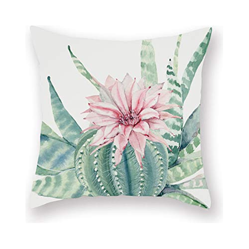 Fundas De Almohada De Cactus Y Flor De Pera Espinosa, S...