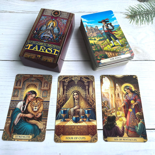 78 Cartas De Tarot De 70 X 120 Mm, Guía En Pdf En Inglés, Es
