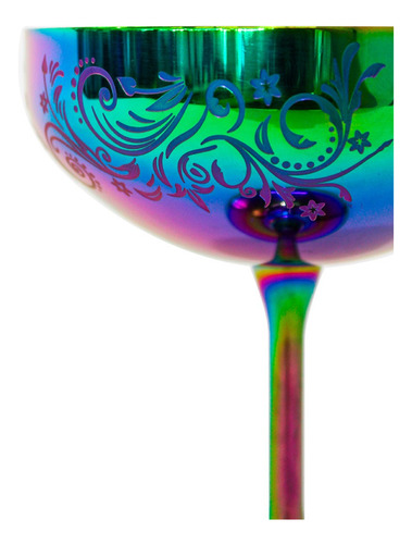 Copa De Acero Inoxidable Multicolor De 7.5x7.5x10.3cm