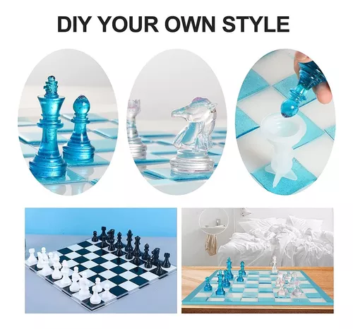 peça xadrez | Moldes silicone para tabuleiro xadrez - Moldes epóxi xadrez  3D e moldes fundição resina xadrez para artesanato faça você mesmo