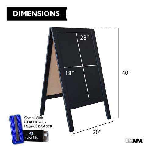 Pizarra De Menú De Madera De A-frame Borrador 40 X 20 ...