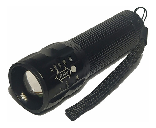 Linterna Tactica Aluminio Zoom Led Xpe + Estuche Rigido