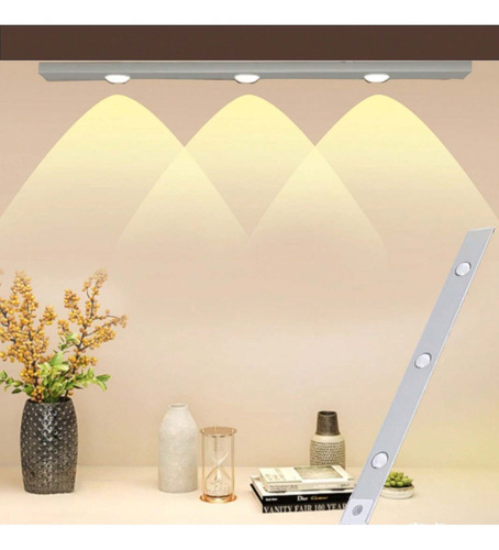 Luz Led Sensor De Movimiento,40cm Recargable Con 3 Colores