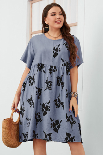 Vestido Midi Gordita De Estilo Casual Con Estampado Floral