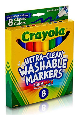 Rotuladores Lavables Ultralimpios Crayola, Línea Ancha, 8 Un