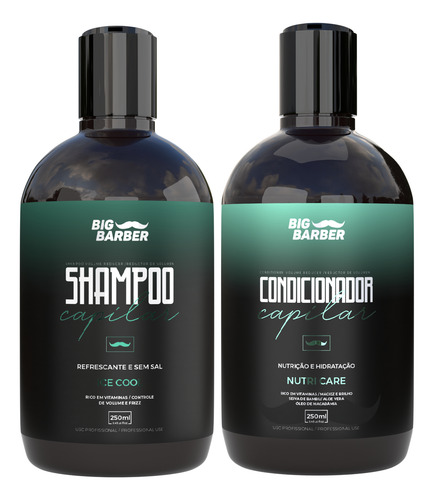 Shampoo + Condicionador Capilar Big Barber Com 2 Unidades