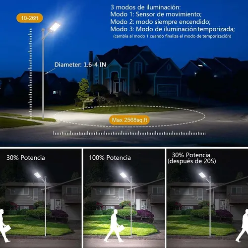 Foco Solar Led 1000w Luminaria Full + Soporte + Control
