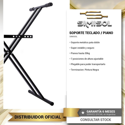 Soporte Teclado Piano Organo Tijera Doble Regulable - Envio
