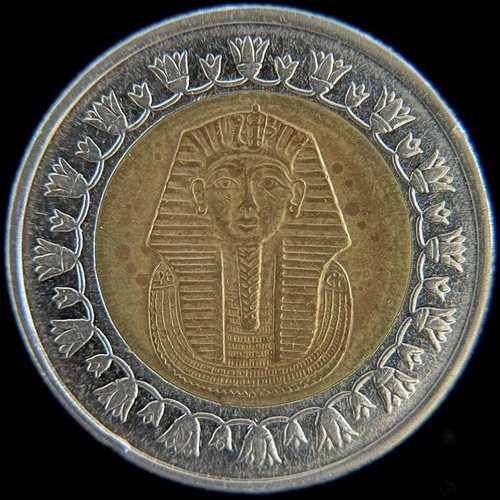 Egipto, Pound, 2010. Tutankamon. Bimetalica. Xf