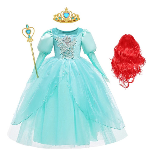 Disfraz De Sirena Para Niñas, Vestido De Princesa Ariel B Pa