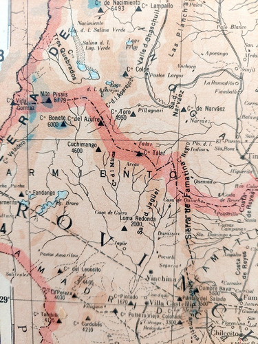 Mapa Color 1939 De Catamarca Y La Rioja Ferrocarriles Plano (Usado)