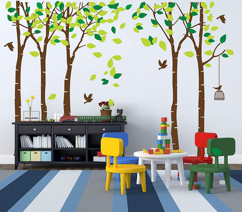 Calcomanía De Pared Con Diseño De Árbol De La Selva Gigante,